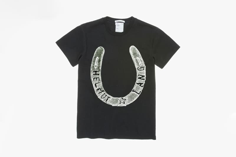 Helmut Lang Graphic T-Shirt Contest Finalists White Black Graphics Slug Pink Latex Gloves Globe Cowboy Telephone Smiley Face Car Horseshoe