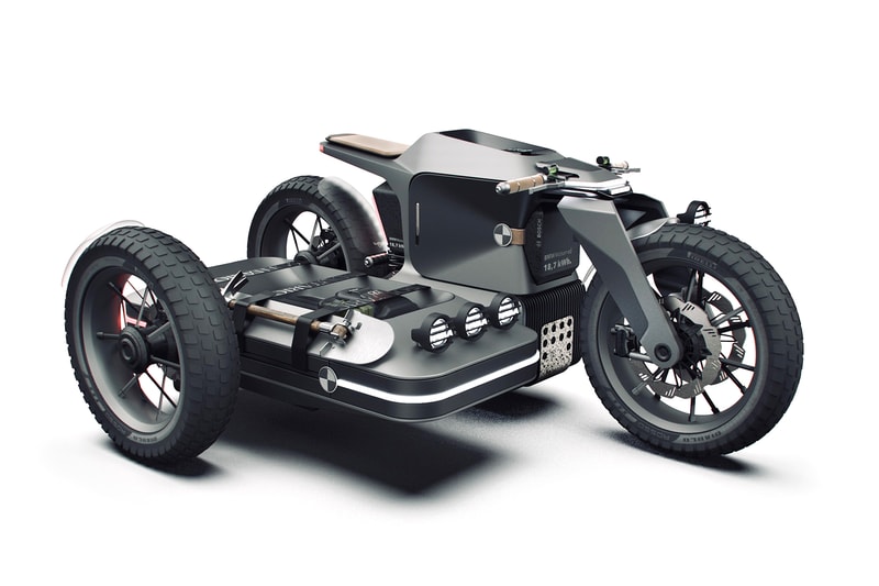 BMW MOTORRAD ESMC OFF ROAD MOTORCYCLE CONCEPT Iago Valino LED headlamps clearance powered 18 7 kWh battery