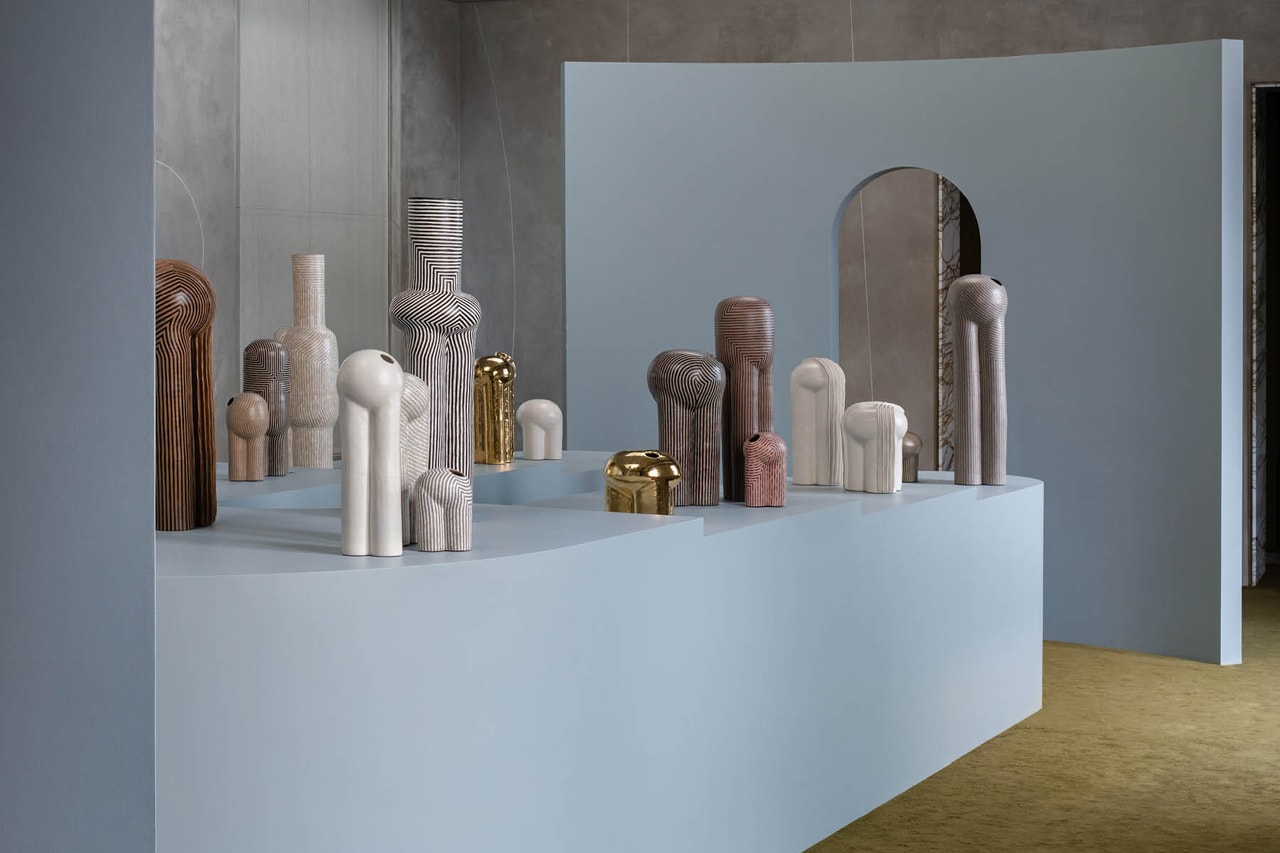 Jeremy Anderson "The Piccolo Parade" Digital Exhibition Apparatus Studio Sculptures Ceramics Stoneware Gold Porcelain Vessels 