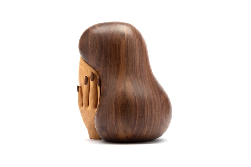 Julie Curtiss 'La Femme Secrète' for Case Studyo Art Puzzle Box Sculpture Homeware Design Artworks Woman Face Head Hair Wooden Walnut Ash Wood Tiny Treasure Chest