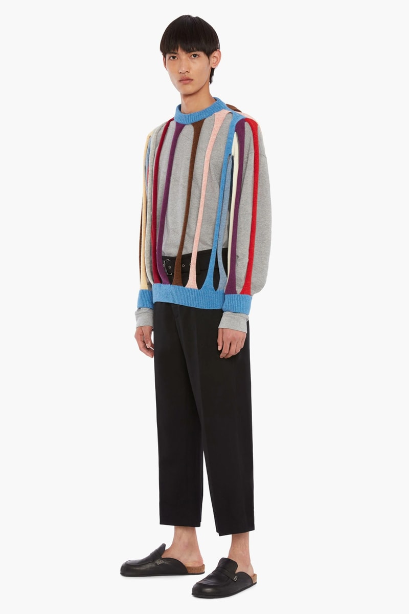 jw anderson tubular jumper cardigan deconstructed cutout cut outs spring summer 2020 collection runway show menswear made in italy virgin wool 