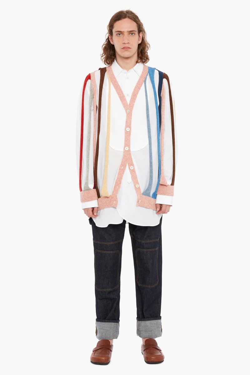 jw anderson tubular jumper cardigan deconstructed cutout cut outs spring summer 2020 collection runway show menswear made in italy virgin wool 