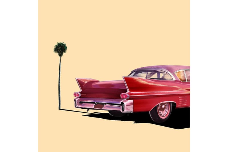 Kaoru Sato "Day Light Avenue" Exhibition OMOTESANDO ROCKET Illustrations Cars Motels Diner Drive-Ins Palm Trees Retro Nostalgia America