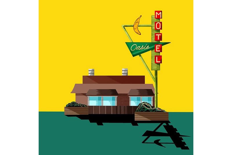 Kaoru Sato "Day Light Avenue" Exhibition OMOTESANDO ROCKET Illustrations Cars Motels Diner Drive-Ins Palm Trees Retro Nostalgia America