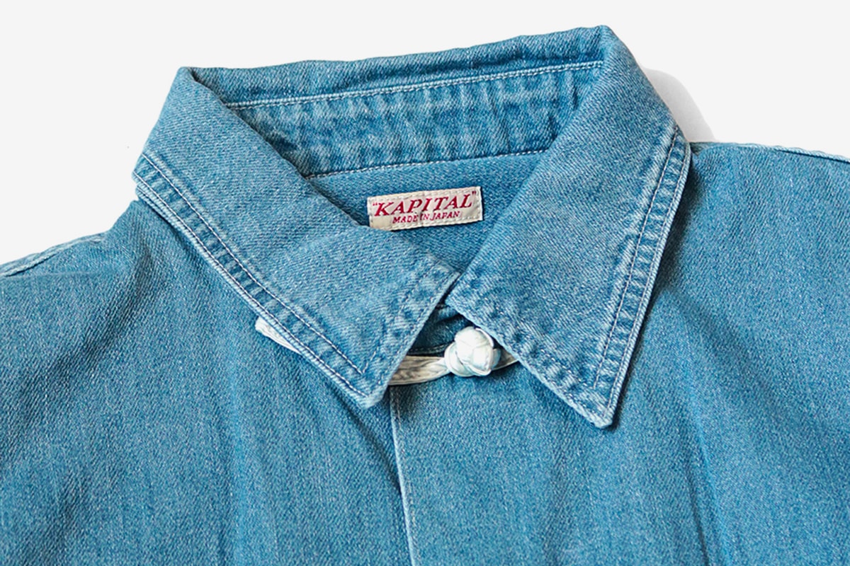 KAPITAL Blue Denim 8oz Kung Fu Shirt menswear streetwear spring summer 2020 collection coverall pink mao collar japanese button up chore jacket
