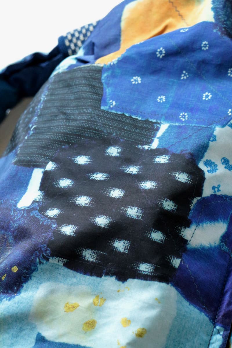 KAPITAL Transfer Nylon Snufkin Boro Bags Blue Green Indigo Patchwork Ainu Pattern Transcription Nylon