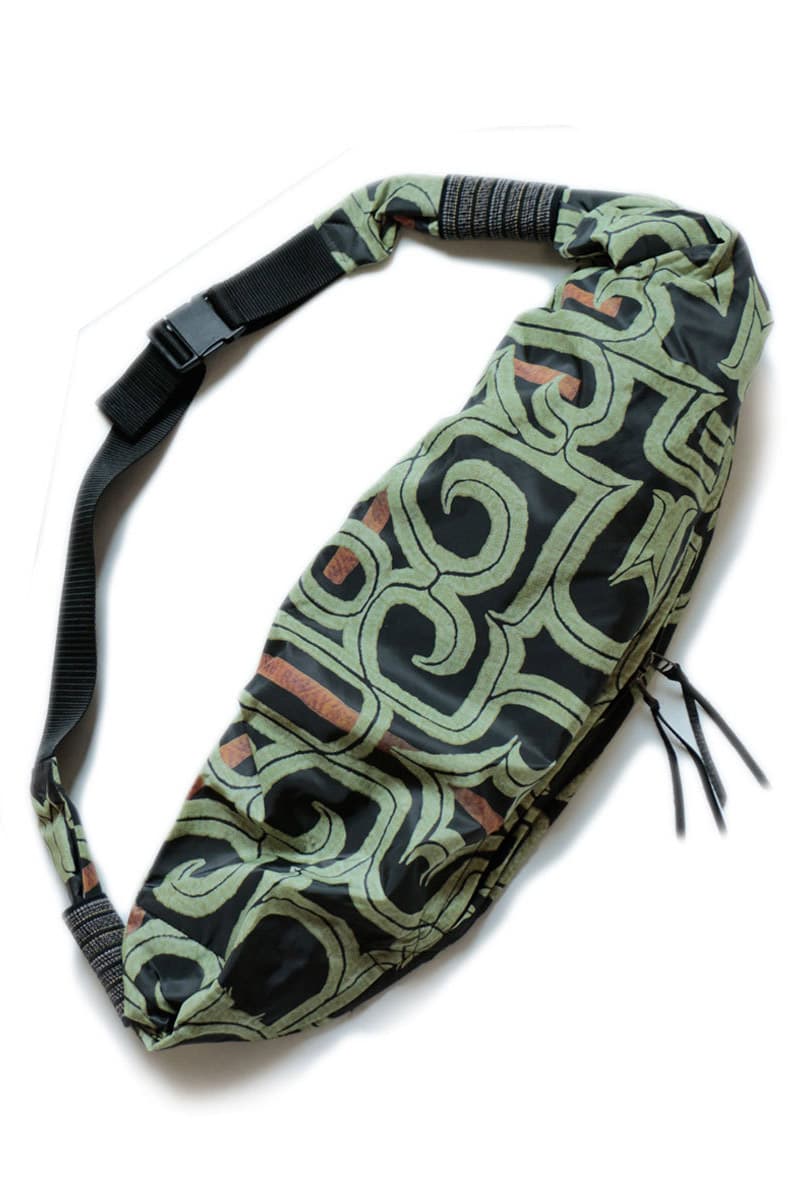 KAPITAL Transfer Nylon Snufkin Boro Bags Blue Green Indigo Patchwork Ainu Pattern Transcription Nylon