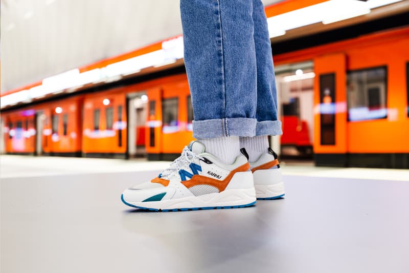 karhu fusion 2.0 sneakers helsinki finland metro pack drop info architecture white blue orange 