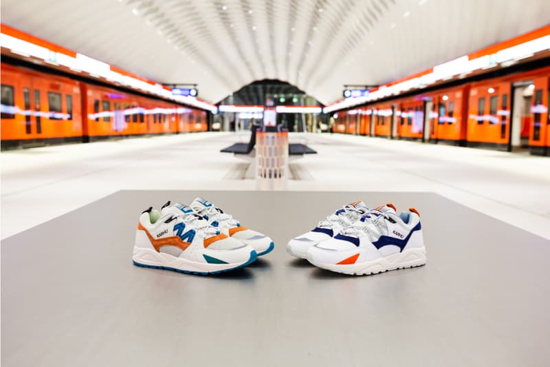 karhu fusion 2.0 sneakers helsinki finland metro pack drop info architecture white blue orange