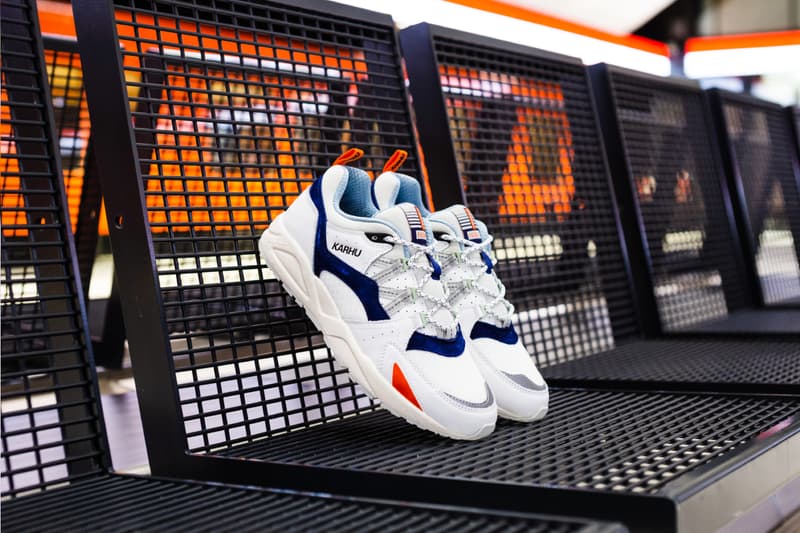 karhu fusion 2.0 sneakers helsinki finland metro pack drop info architecture white blue orange