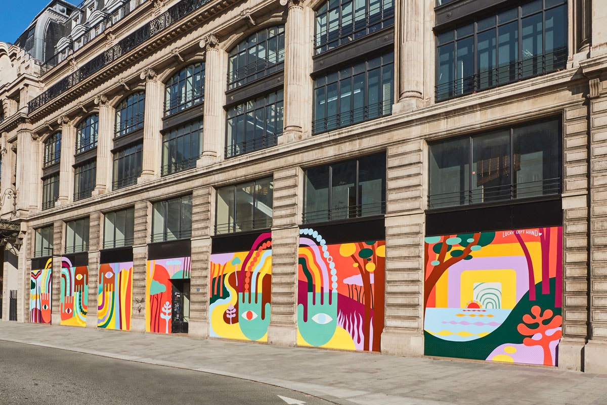 Luckylefthand Adorns Louis Vuitton Headquarters 'Nine Colours, Nine Eyes and Nine Hearts' Pont Neuf Paris Hands Rainbows Landscapes Hossegor