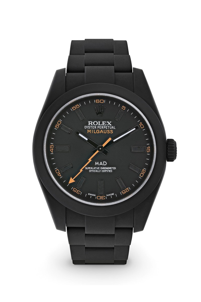 MAD Paris Rolex Sea-Dweller & Rolex Milgauss Ghost Dial With Orange Accents Watches Release Information Dover Street Market Custom Matte Timepieces Luxury Accessories Jewelry Mens