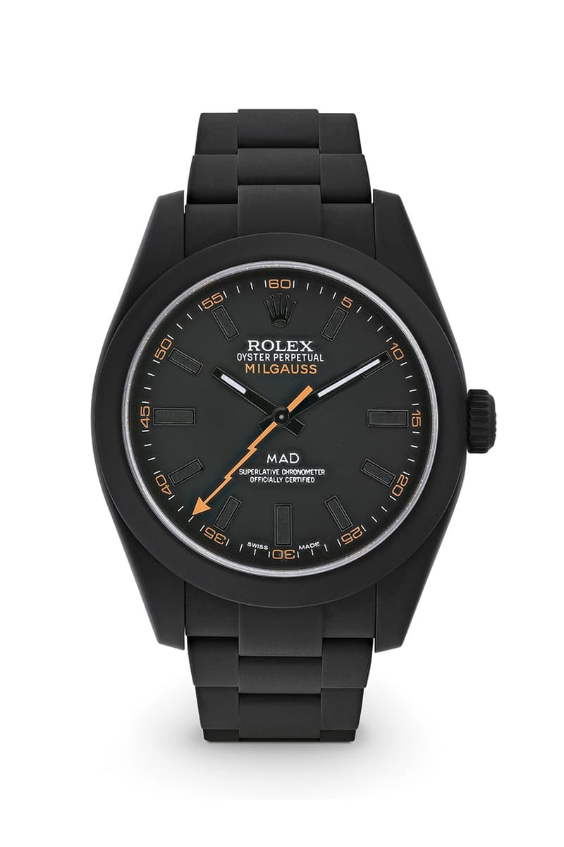 MAD Paris Rolex Sea-Dweller & Rolex Milgauss Ghost Dial With Orange Accents Watches Release Information Dover Street Market Custom Matte Timepieces Luxury Accessories Jewelry Mens