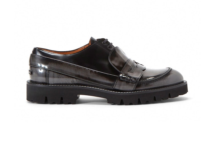 Maison Margiela Drops Glossy Charcoal Fusion Lace-Up Loafers