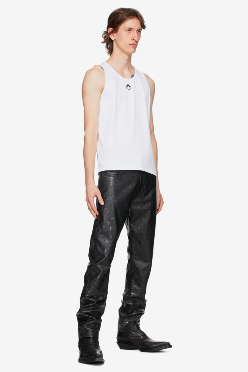 Marine Serre Black Regenerated Leather Pants Release Info Buy