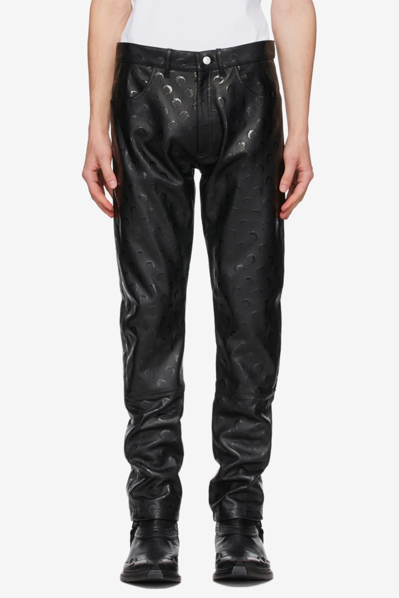 Marine Serre Black Regenerated Leather Pants Release Info Buy