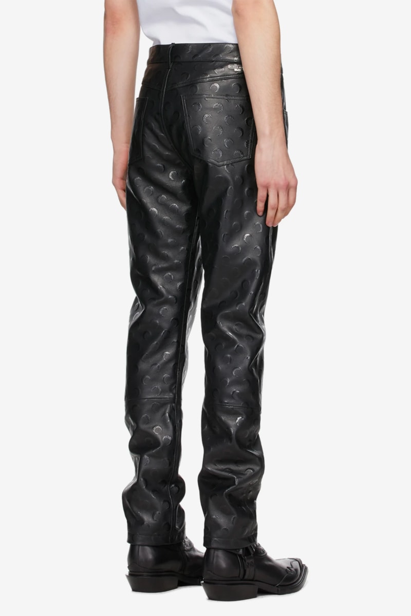 Marine Serre Black Regenerated Leather Pants Release Info Buy
