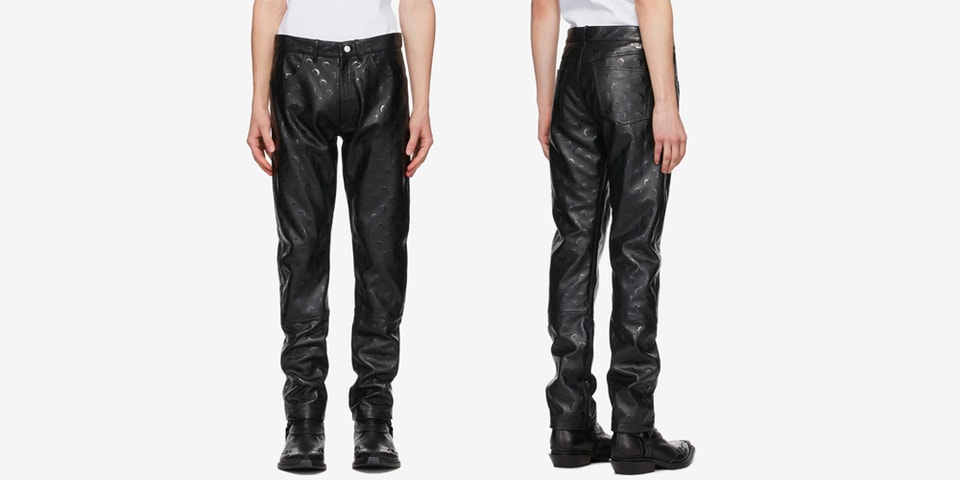 Monogram embossed leather pants - Marine Serre - Men