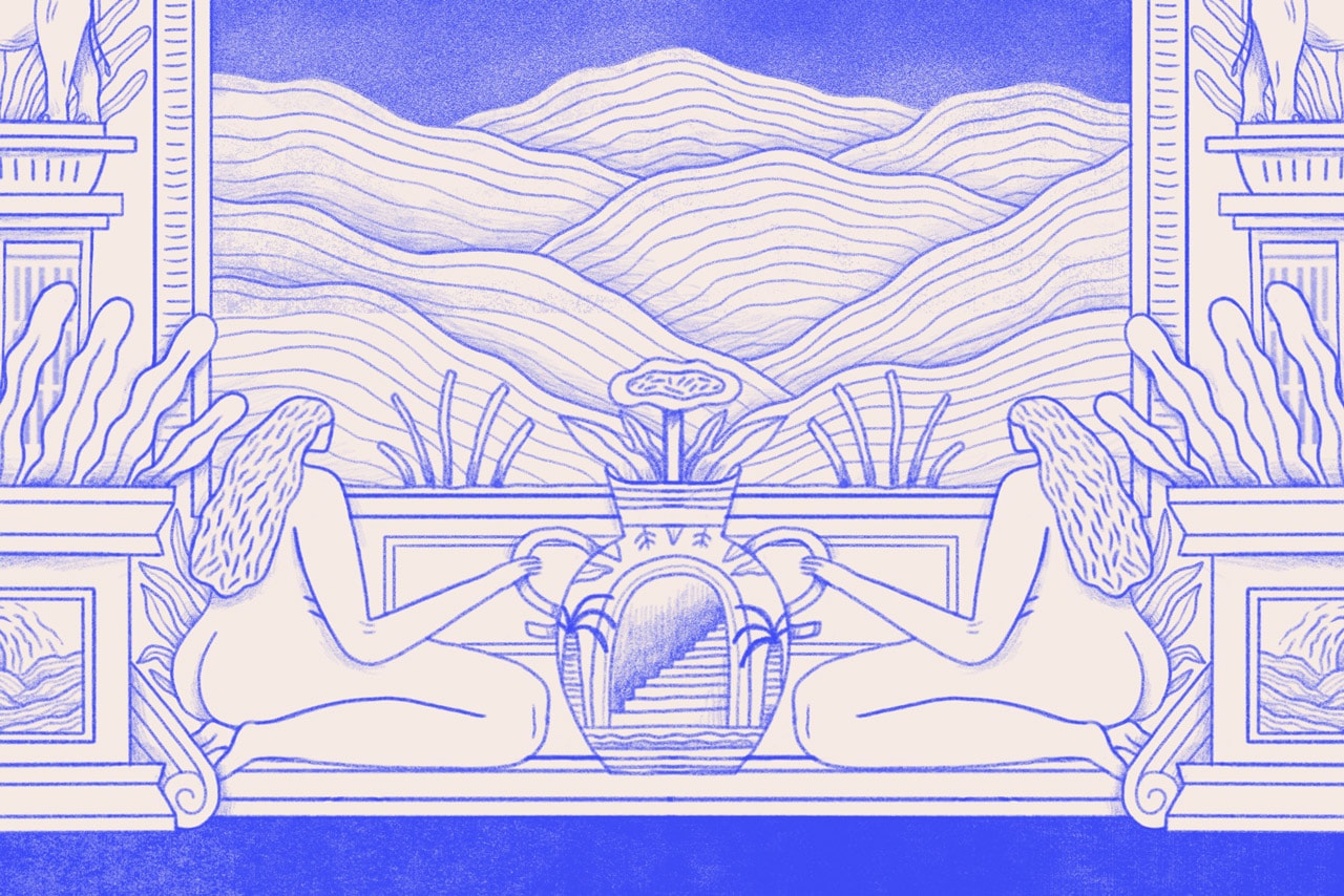 Pen & Paper: Mark Conlan Digital Illustrator People Vases Flowers Plants Greek Roman Patterns