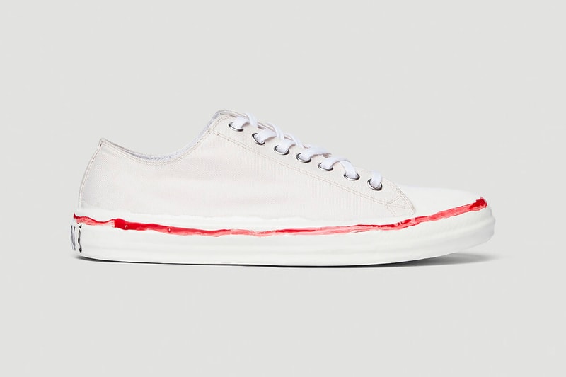 Marni Canvas Sneakers Low Top White lace ups menswear rubber toe cap drop