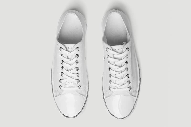 Marni Canvas Sneakers Low Top White lace ups menswear rubber toe cap drop