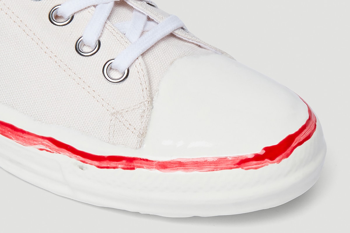 Marni Canvas Sneakers Low Top White lace ups menswear rubber toe cap drop