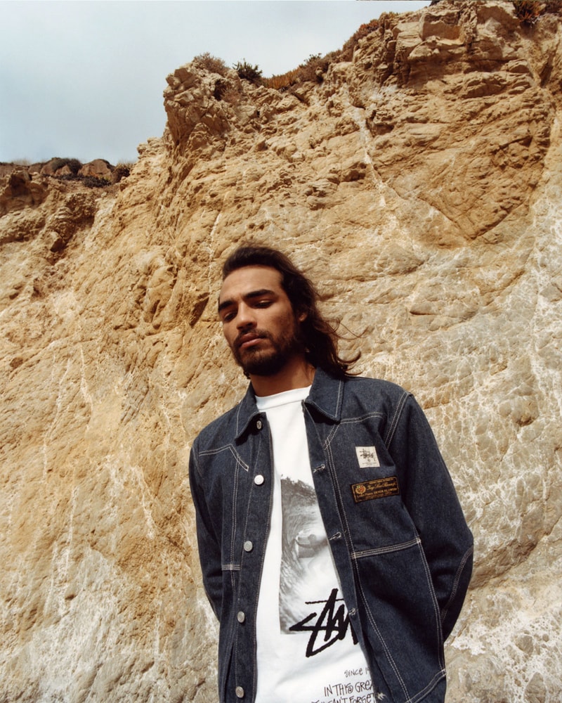 Matthew M. Williams and Stüssy Unveil Full Denim Collaboration WWM Loro Piana workwear indigo jeans work jacket Portugal lookbooks beachside  