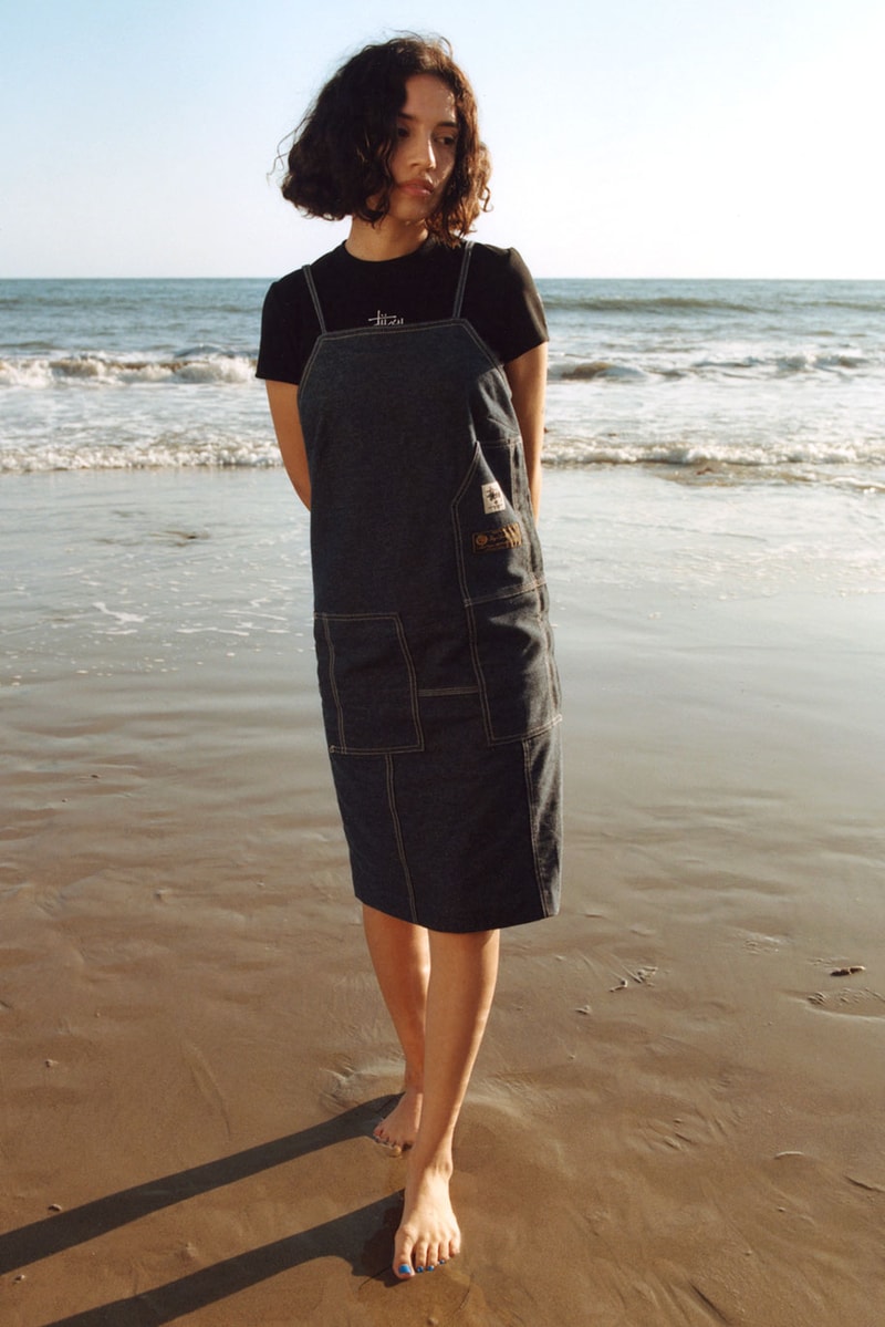 stussy denim dress Stussy Apron Denim Dress