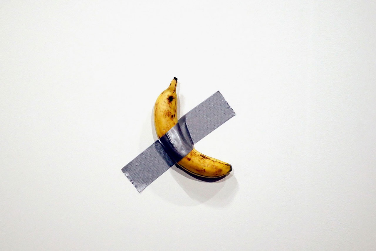 Maurizio Cattelan and New Museum "Bedtime Stories" Digital Series Initiative 'Comedian' Banana Duct Tape Art Installation 