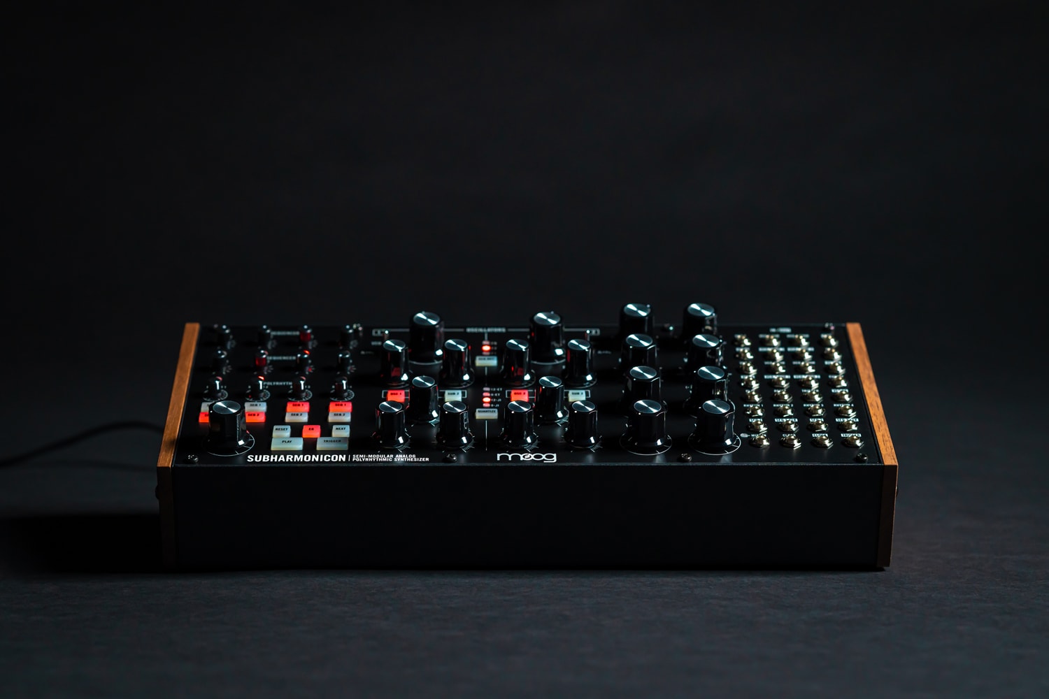 Moog Subharmonicon Analog Synthesizer Release controller subharmonically derived synthesis and polyrhythmic patterns 4-step sequencers production gear