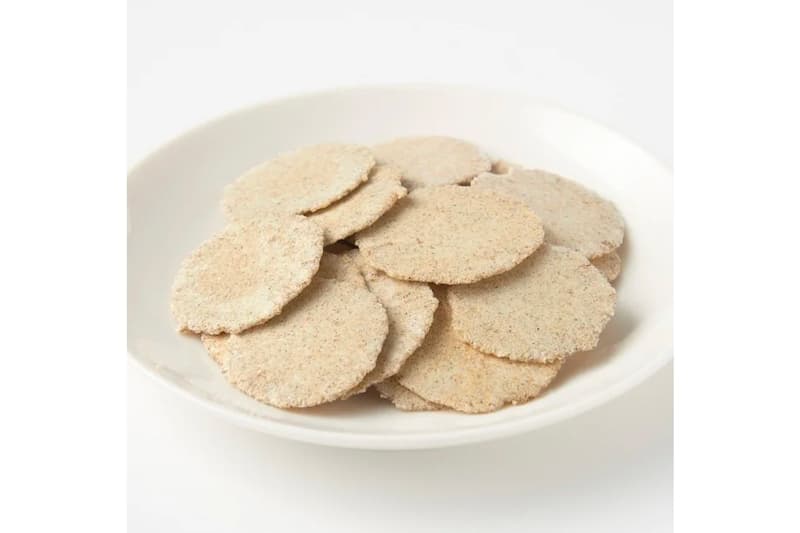 MUJI Cricket Rice Crackers Sustainable Snack environmental eco friendly crispy arthropod protein calcium iron powdered kneaded may 20 Grylloidea economical world population food shortage production