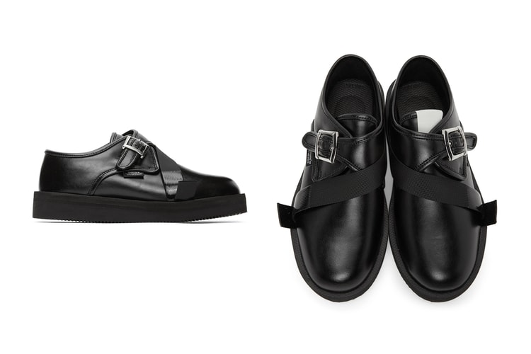 N.HOOLYWOOD and Suicoke Craft Smooth Leather Monk Strap Shoes