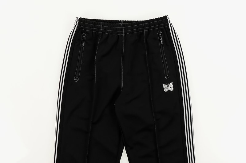 EMPTYROOM Archives NEEDLES Track Pants menswear streetwear nepenthes spring summer 2020 collection trousers sweats polyester butterfly keizo shimizu