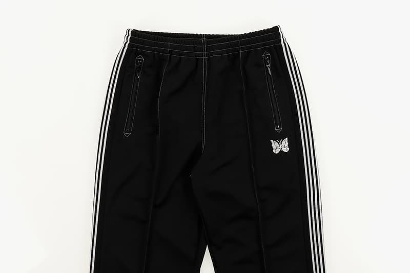 EMPTYROOM Archives NEEDLES Track Pants menswear streetwear nepenthes spring summer 2020 collection trousers sweats polyester butterfly keizo shimizu
