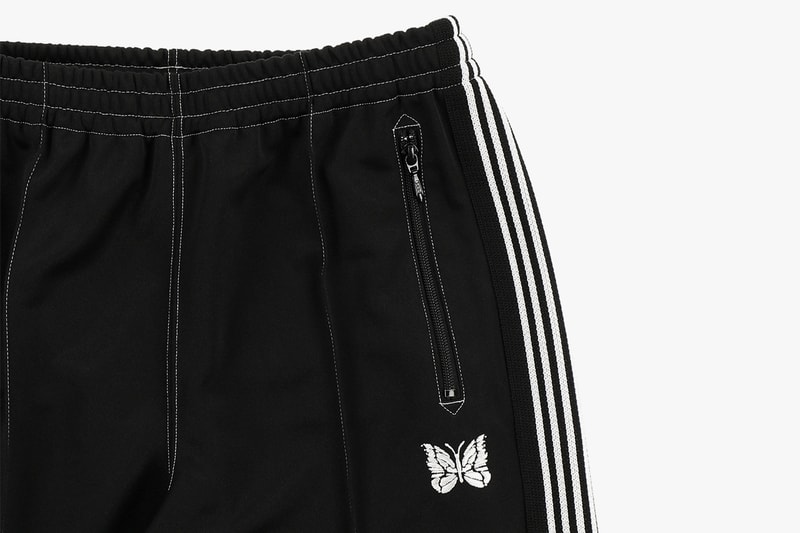 EMPTYROOM Archives NEEDLES Track Pants menswear streetwear nepenthes spring summer 2020 collection trousers sweats polyester butterfly keizo shimizu