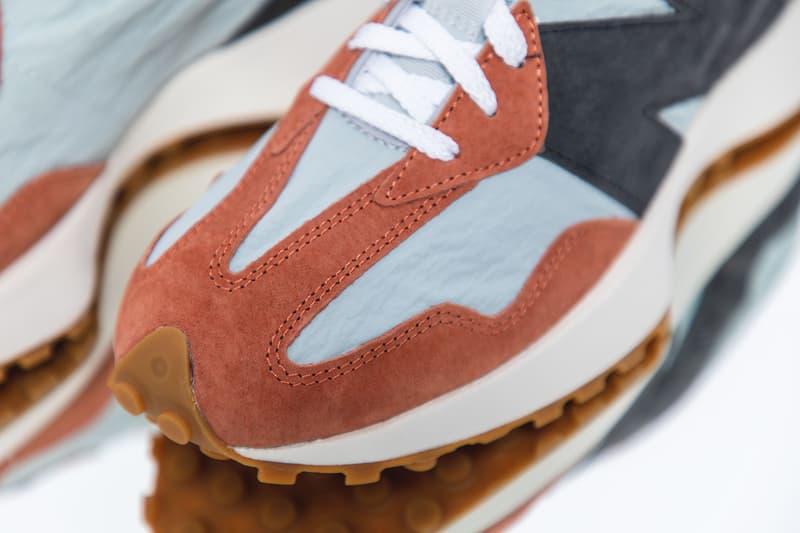 New Balance 327 Non-Split Blue Yellow Orange White Red Light Grey Navy Blue Gum Sole Unit Retro Runner Archive Sneaker Release Information Footwear NB Silhouette Closer Look HBX