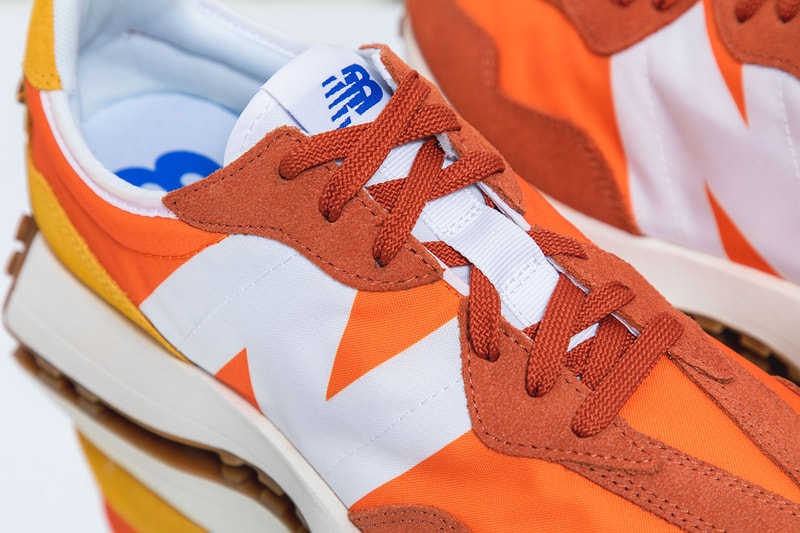 New Balance 327 Non-Split Blue Yellow Orange White Red Light Grey Navy Blue Gum Sole Unit Retro Runner Archive Sneaker Release Information Footwear NB Silhouette Closer Look HBX