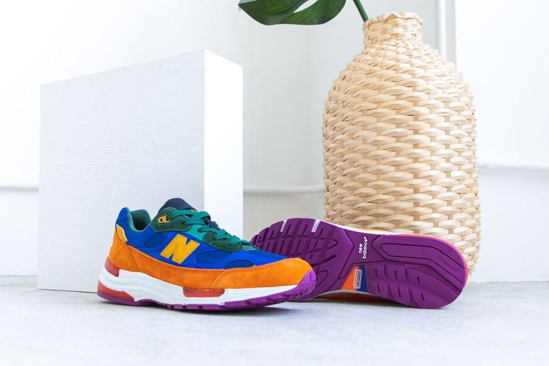 new balance 992 made in usa multi color orange blue green teal yellow red white fuchsia release date info photos price M992MC hbx store list