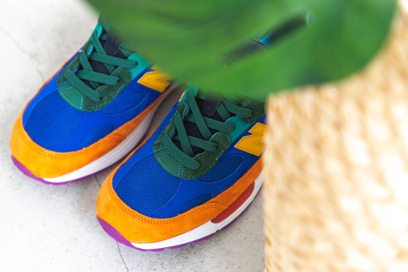 new balance 992 made in usa multi color orange blue green teal yellow red white fuchsia release date info photos price M992MC hbx store list