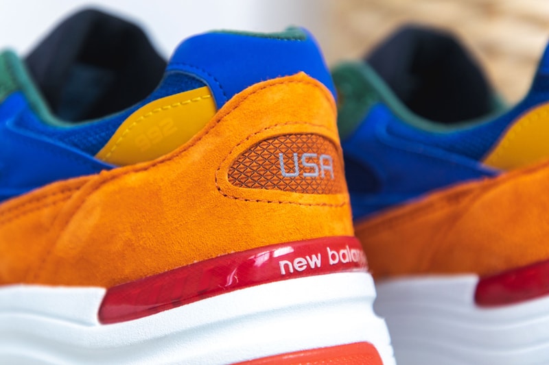 new balance 992 made in usa multi color orange blue green teal yellow red white fuchsia release date info photos price M992MC hbx store list