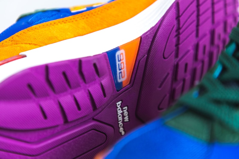 new balance 992 made in usa multi color orange blue green teal yellow red white fuchsia release date info photos price M992MC hbx store list
