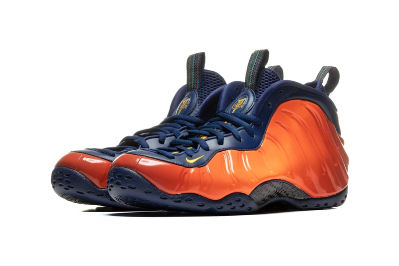 nike basketball sportswear air foamposite one rugged orange blue void university gold cj0303 400 official release date info photos price store list