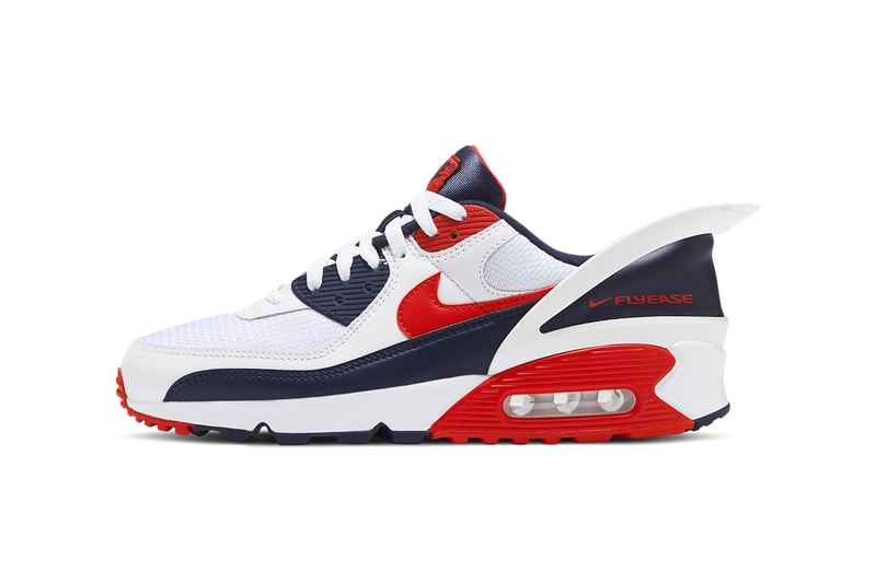 nike sportswear air max 90 flyease white blue obsidian university red CU0814 104 official release date info photos price store list