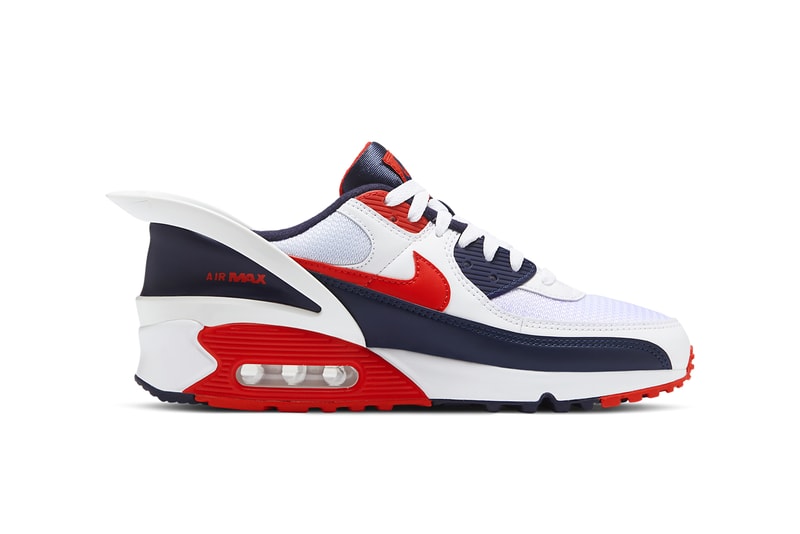 nike sportswear air max 90 flyease white blue obsidian university red CU0814 104 official release date info photos price store list