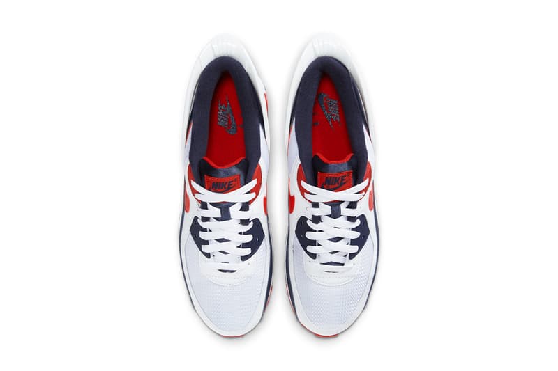 nike sportswear air max 90 flyease white blue obsidian university red CU0814 104 official release date info photos price store list