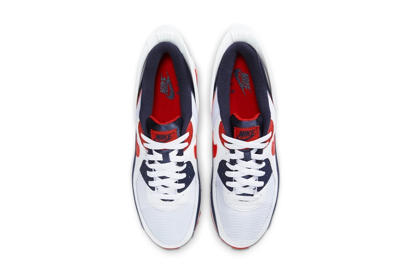 nike sportswear air max 90 flyease white blue obsidian university red CU0814 104 official release date info photos price store list