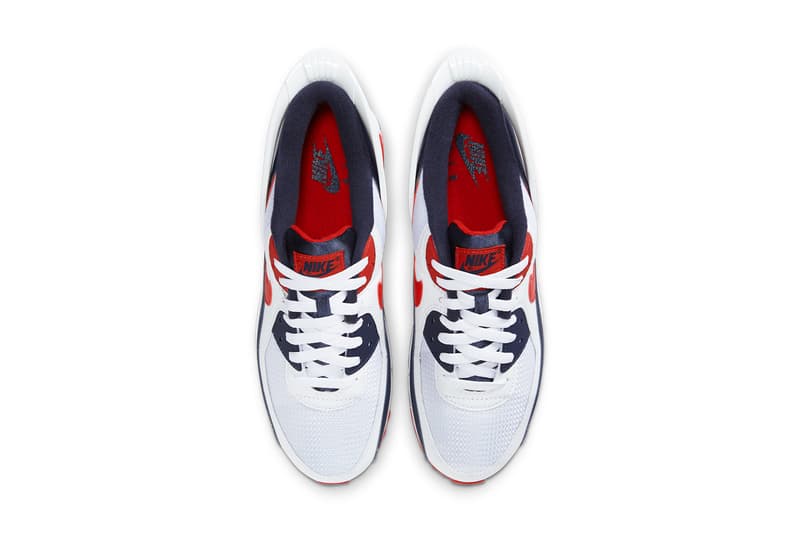 nike sportswear air max 90 flyease white blue obsidian university red CU0814 104 official release date info photos price store list