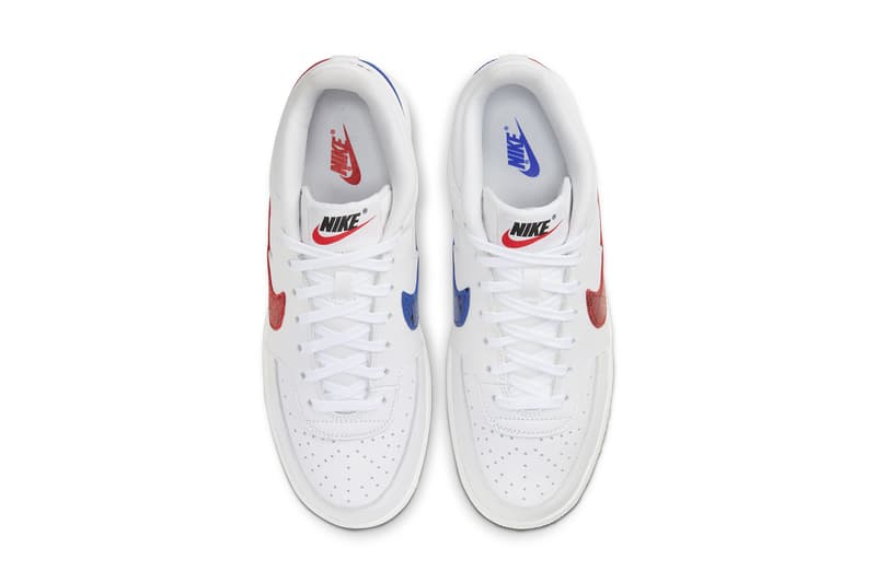 nike sportswear blazer mid 77 vintage sky force 3 4 white red blue snakeskin swoosh CW7073 CW7074 100 official release date info photos price store list