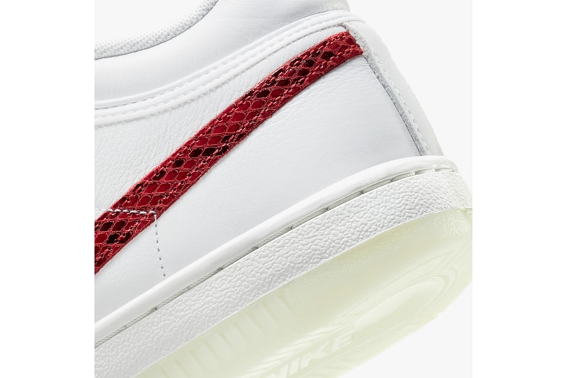 nike sportswear blazer mid 77 vintage sky force 3 4 white red blue snakeskin swoosh CW7073 CW7074 100 official release date info photos price store list