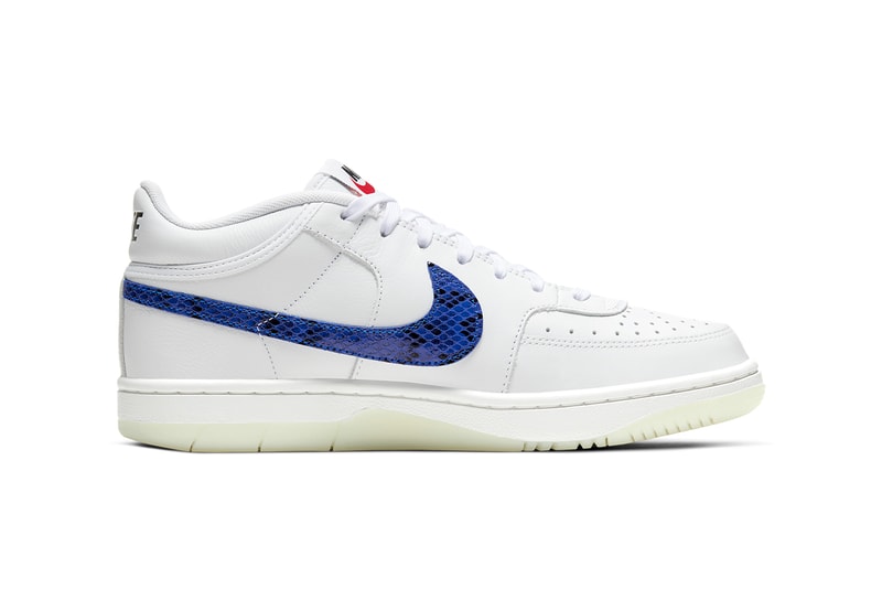 nike sportswear blazer mid 77 vintage sky force 3 4 white red blue snakeskin swoosh CW7073 CW7074 100 official release date info photos price store list